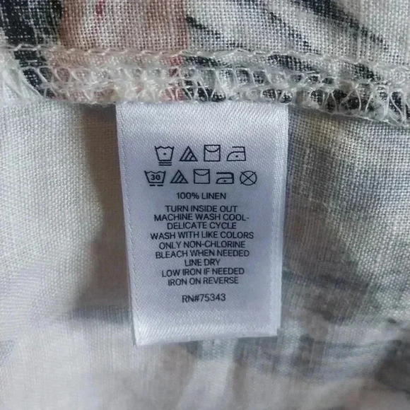 C.C California Hawaiian Print Linen Dress Size Large - Picture 6 of 7